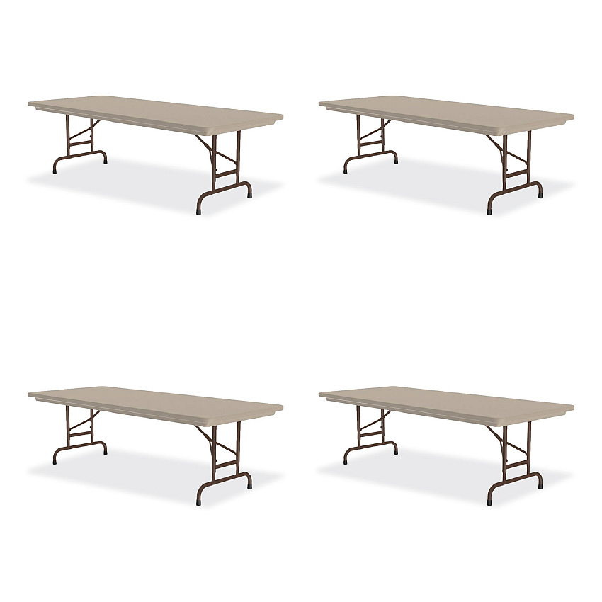 Correll Adjustable Folding Tables, Rectangular, 60" x 30" x 22" to 32", Mocha  Granite Top, Brown Legs, 4/Pallet (CRLRA3060244P)