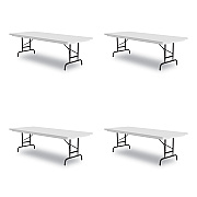 Correll Adjustable Folding Tables, Rectangular, 60" x 30" x 22" to 32", Gray Granite Top, Black Legs, 4/Pallet (CRLRA3060234P)