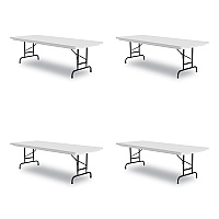 Correll Adjustable Folding Tables, Rectangular, 60" x 30" x 22" to 32", Gray Granite Top, Black Legs, 4/Pallet (CRLRA3060234P)