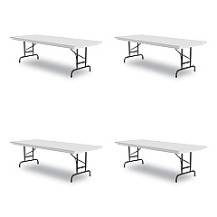 Correll Adjustable Folding Tables, Rectangular, 60" x 30" x 22" to 32", Gray Granite Top, Black Legs, 4/Pallet (CRLRA3060234P)