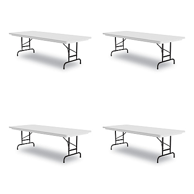Correll Adjustable Folding Tables, Rectangular, 60" x 30" x 22" to 32", Gray Granite Top, Black Legs, 4/Pallet (CRLRA3060234P)