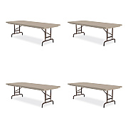 Correll Adjustable Folding Tables, Rectangular, 96" x 30" x 22" to 32", Mocha Granite Top, Brown Legs, 4/Pallet (CRLRA3096244P)