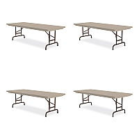 Correll Adjustable Folding Tables, Rectangular, 96" x 30" x 22" to 32", Mocha Granite Top, Brown Legs, 4/Pallet (CRLRA3096244P)