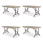 Correll Adjustable Folding Table, Rectangular, 48" x 24" x 22" to 32", Mocha Granite Top, Brown Legs, /Pallet (CRLRA2448244P)