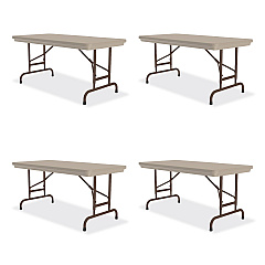 Correll Adjustable Folding Table, Rectangular, 48" x 24" x 22" to 32", Mocha Granite Top, Brown Legs, /Pallet (CRLRA2448244P)