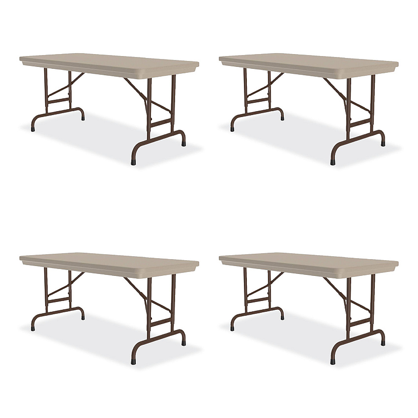 Correll Adjustable Folding Table, Rectangular, 48" x 24" x 22" to 32", Mocha Granite Top, Brown Legs, /Pallet (CRLRA2448244P)
