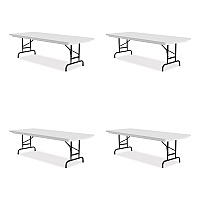 Correll Adjustable Folding Tables, Rectangular, 72" x 30" x 22" to 32", Gray Granite Top, Black Legs, 4/Pallet (CRLRA3072234P)