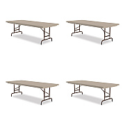 Correll Adjustable Folding Tables, Rectangular, 72" x 30" x 22" to 32", Mocha Granite Top, Brown Legs, 4/Pallet (CRLRA3072244P)
