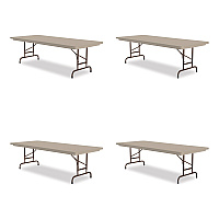 Correll Adjustable Folding Tables, Rectangular, 72" x 30" x 22" to 32", Mocha Granite Top, Brown Legs, 4/Pallet (CRLRA3072244P)