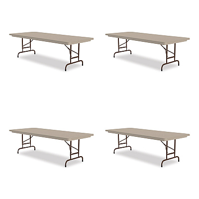 Correll Adjustable Folding Tables, Rectangular, 72" x 30" x 22" to 32", Mocha Granite Top, Brown Legs, 4/Pallet (CRLRA3072244P)