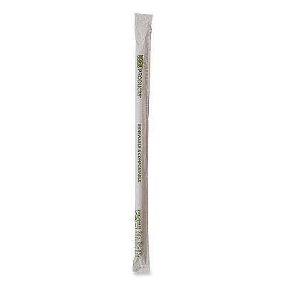 Eco-Products Renewable and Compostable PHA Straws, 10.25", Natural White, 1,250/Carton (ECOEPSTPHA1025)
