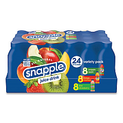 Juice Drink Variety Pack, Snapple Apple, Kiwi Strawberry, Mango Madness, 20 oz Bottle, 24/Carton (GRR22000813)
