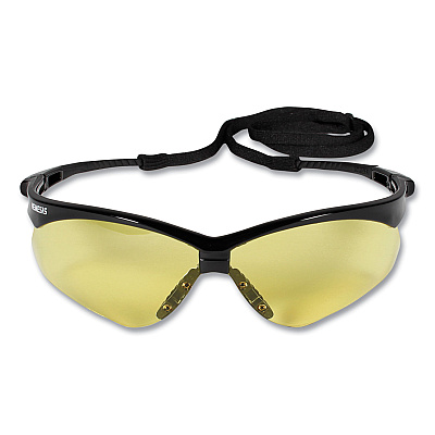 KleenGuard Nemesis Safety Glasses, Black Frame, Amber Lens (KCC25659)