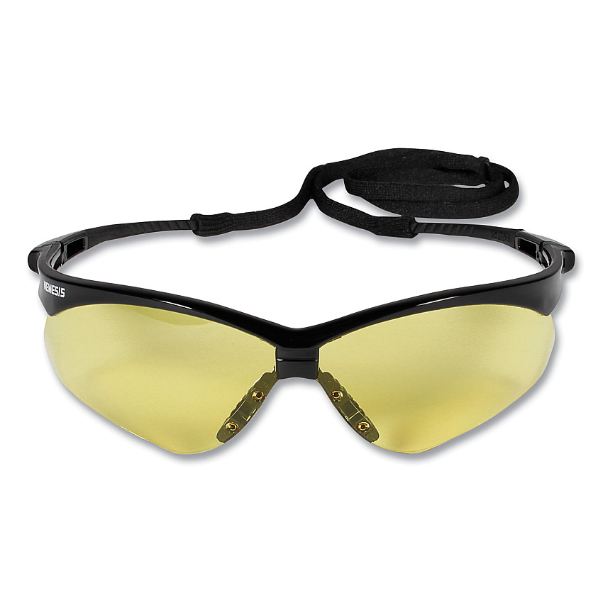 KleenGuard Nemesis Safety Glasses, Black Frame, Amber Lens (KCC25659)