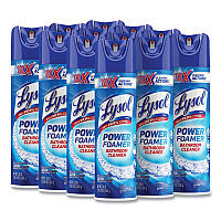 LYSOL Power Foam Bathroom Cleaner, 24 oz Aerosol Spray, 12/Carton (RAC02569CT)