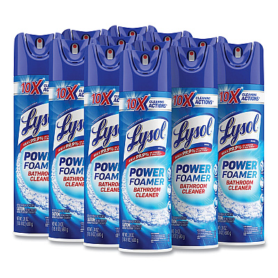 LYSOL Power Foam Bathroom Cleaner, 24 oz Aerosol Spray, 12/Carton (RAC02569CT)