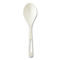 World Centric TPLA Compostable Cutlery, Soup Spoon, White, 1,000/Carton (WORSOPSB)