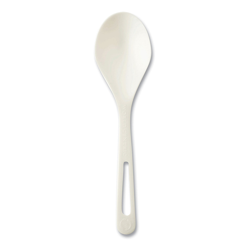World Centric TPLA Compostable Cutlery, Soup Spoon, White, 1,000/Carton (WORSOPSB)