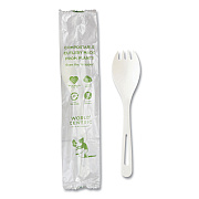 World Centric TPLA Compostable Cutlery, Spork, White, 750/Carton (WORRKPSI)