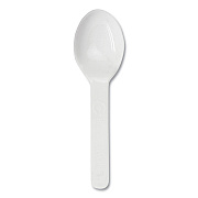 World Centric PLA Compostable Cutlery, Tasting Spoon, White, 3,000/Carton (WORSPCS3)