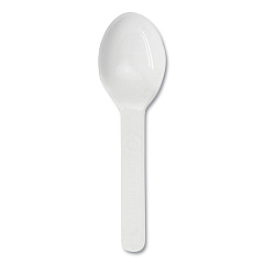 World Centric PLA Compostable Cutlery, Tasting Spoon, White, 3,000/Carton (WORSPCS3)
