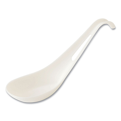 World Centric TPLA Compostable Cutlery, Asian Soup Spoon, White, 500/Carton (WORSPTPAS)
