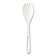 World Centric TPLA Compostable Cutlery, Spork, White, 1,000/Carton (WORRKPSB)
