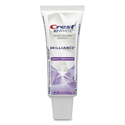 Crest 3D White Brilliance Advanced Whitening Technology + Advanced Stain Protection Toothpaste, 0.85 oz Tube, 72/Carton (PGC06623)