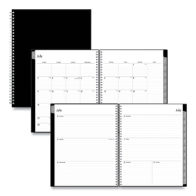 Blue Sky Enterprise Academic Weekly/Monthly Planner, 11 x 8.5, Black Cover, 12-Month (July to June): 2025 to 2026 (130609)