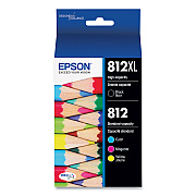 Epson T812XLXCS (T812XL) DURABrite Ultra High-Yield Ink, Black/Cyan/Magenta/Yellow