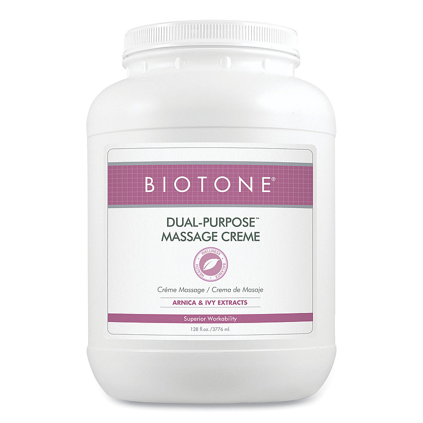 Biotone Dual-Purpose Massage Creme, 1 gal Jar, Unscented (BTNDPC1G)