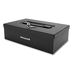 Honeywell Fire Resistant Steel Security Box with Key Lock, 12.7 x 8.8 x 4.1, Black (HWL6104)