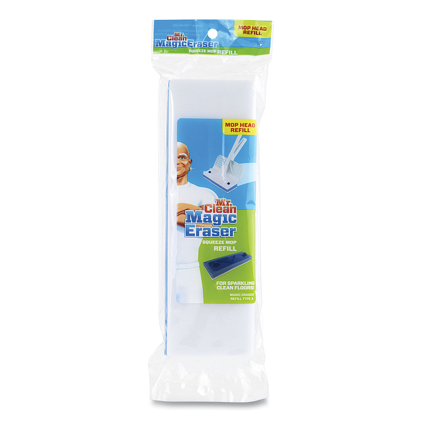 Mr. Clean Magic Eraser Squeeze Mop Refill, Foam, 9.9 x 3.4 x 1.6, White/Blue (PGC446615)