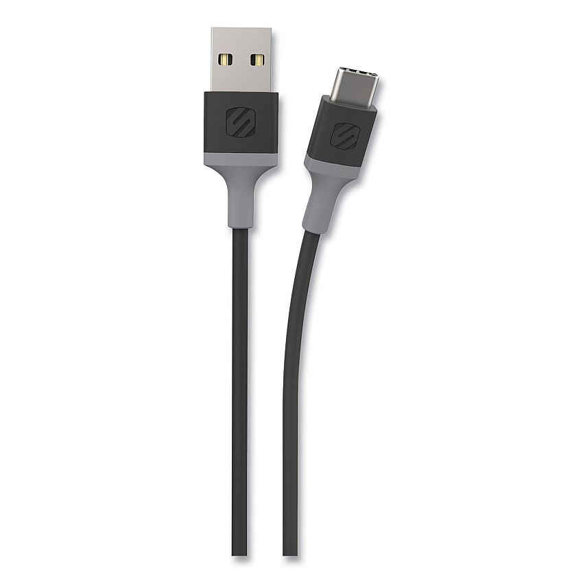 Scosche strikeLINE Braided Cable for USB-C Devices, 4 ft, Black/Gray (SOSCA4BYSP)