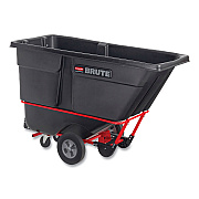 Rubbermaid Commercial BRUTE Forkliftable Rotomolded Tilt Truck, 202 gal, 1,250 lb Capacity, Polyethylene/Steel, Black/Red (RCP131542BLA)