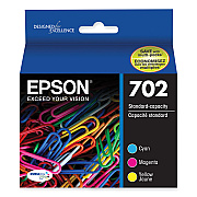 Epson T702520S (702) DURABrite Ultra Ink, Cyan/Magenta/Yellow, 3/Pack