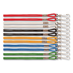 Champion Sports Lanyard, Metal J-Hook Fastener, 20" Long, Assorted Colors, 12/Pack (CSI126ASST)