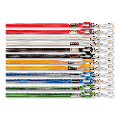 Champion Sports Lanyard, Metal J-Hook Fastener, 20" Long, Assorted Colors, 12/Pack (CSI126ASST)