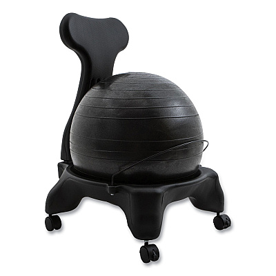 Champion Sports FitPro Ball Chair, Supports Up to 200 lb, Gray (CSIBCHX)