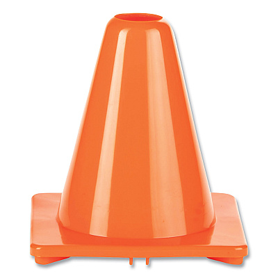 Champion Sports Hi-Visibility Vinyl Cones, 6" Tall, Fluorescent Orange, 9.5" x 9.5" Base (CSIC6OR)