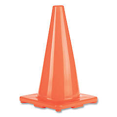 Champion Sports Hi-Visibility Vinyl Cones, 18" Tall, Fluorescent Orange, 10.63" x 10.63" Base (CSIC18OR)