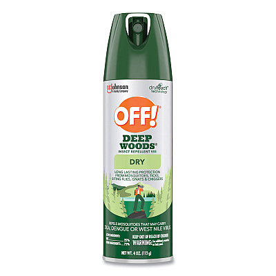 OFF! Deep Woods Dry Insect Repellent, 4 oz Aerosol Spray, Neutral, 12/Carton (SJN315652)