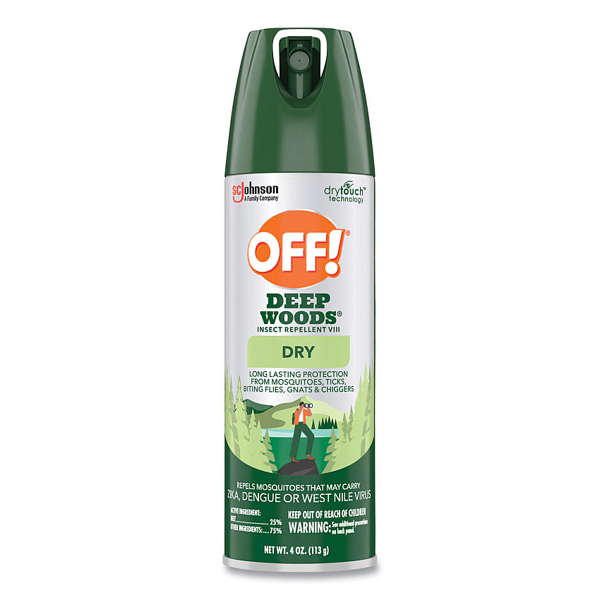 OFF! Deep Woods Dry Insect Repellent, 4 oz Aerosol Spray, Neutral, 12/Carton (SJN315652)