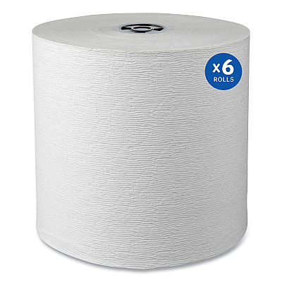 Kleenex Hard Roll Paper Towels with Premium Absorbency Pockets with Colored Core, Gray Core, 1-Ply, 7.5" x 700 ft, White, 6 Rolls/CT (KCC25639)