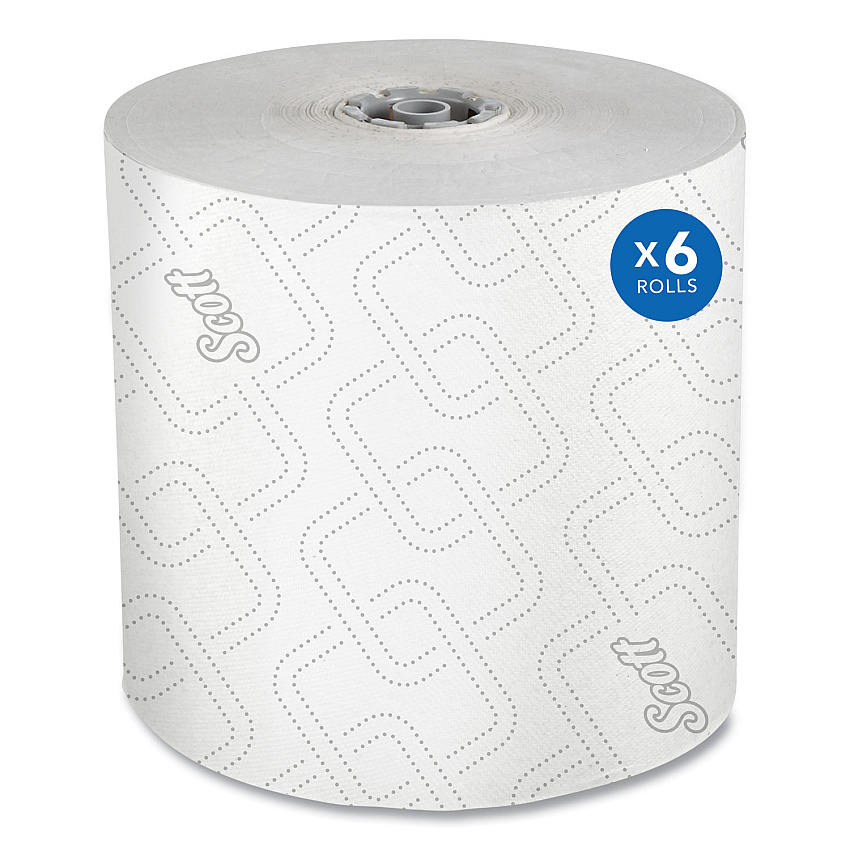Pro Hard Roll Paper Towels with Elevated Scott Design for Scott Pro Dispenser, Gray Core Only, 1-Ply, 1,150 ft, 6 Rolls/CT (KCC25703)