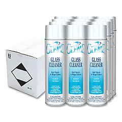 Claire Gleme Glass Cleaner, Fresh Scent, 19 oz Aerosol Spray, Dozen (CGC050)