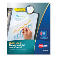 Avery Quick Top and Side Loading Sheet Protectors, Letter, Non-Glare, 50/Box (AVE73803)