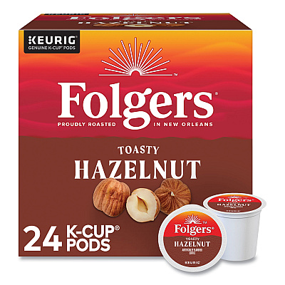 Folgers Toasty Hazelnut Coffee K-Cups, 24/Box (GMT0162)