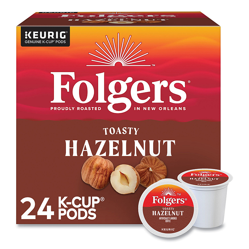 Folgers Toasty Hazelnut Coffee K-Cups, 24/Box (GMT0162)