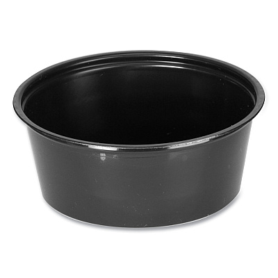 Fabri-Kal Portion Cups, 3.25 oz, Black, 250/Sleeve, 10 Sleeves/Carton (FABPPC325B)